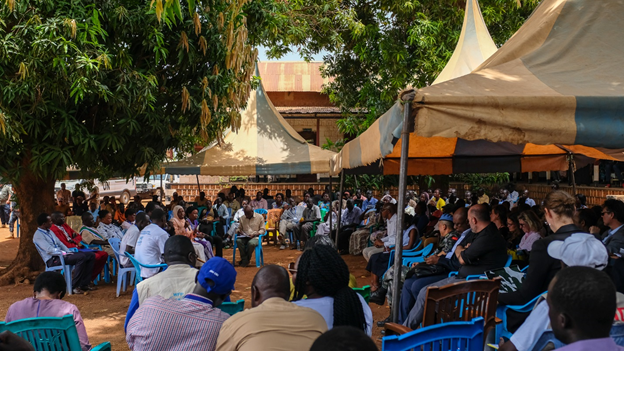 Community Leaders, Government Officials, religious leaders, NGOs, UN agencies and donors participating in a partnership for Recovery and Resilience meeting